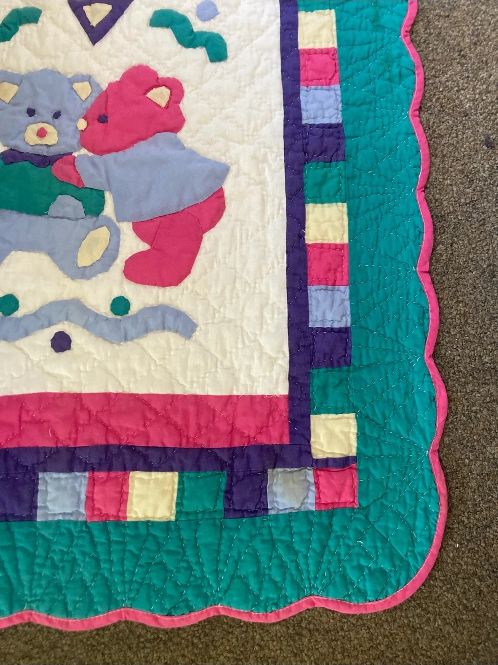 TWO HUGGY BEARS Baby Quilt